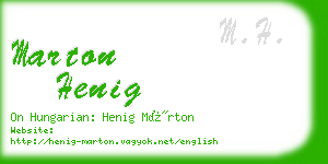 marton henig business card